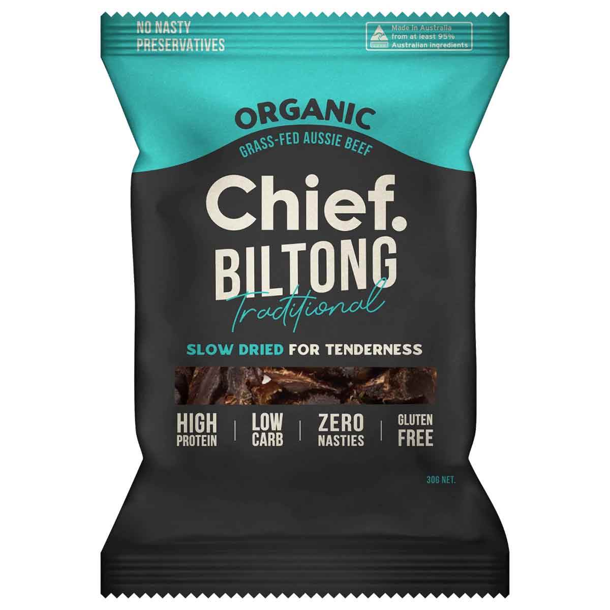 Chief Organic Biltong 30g Bag - Image 5