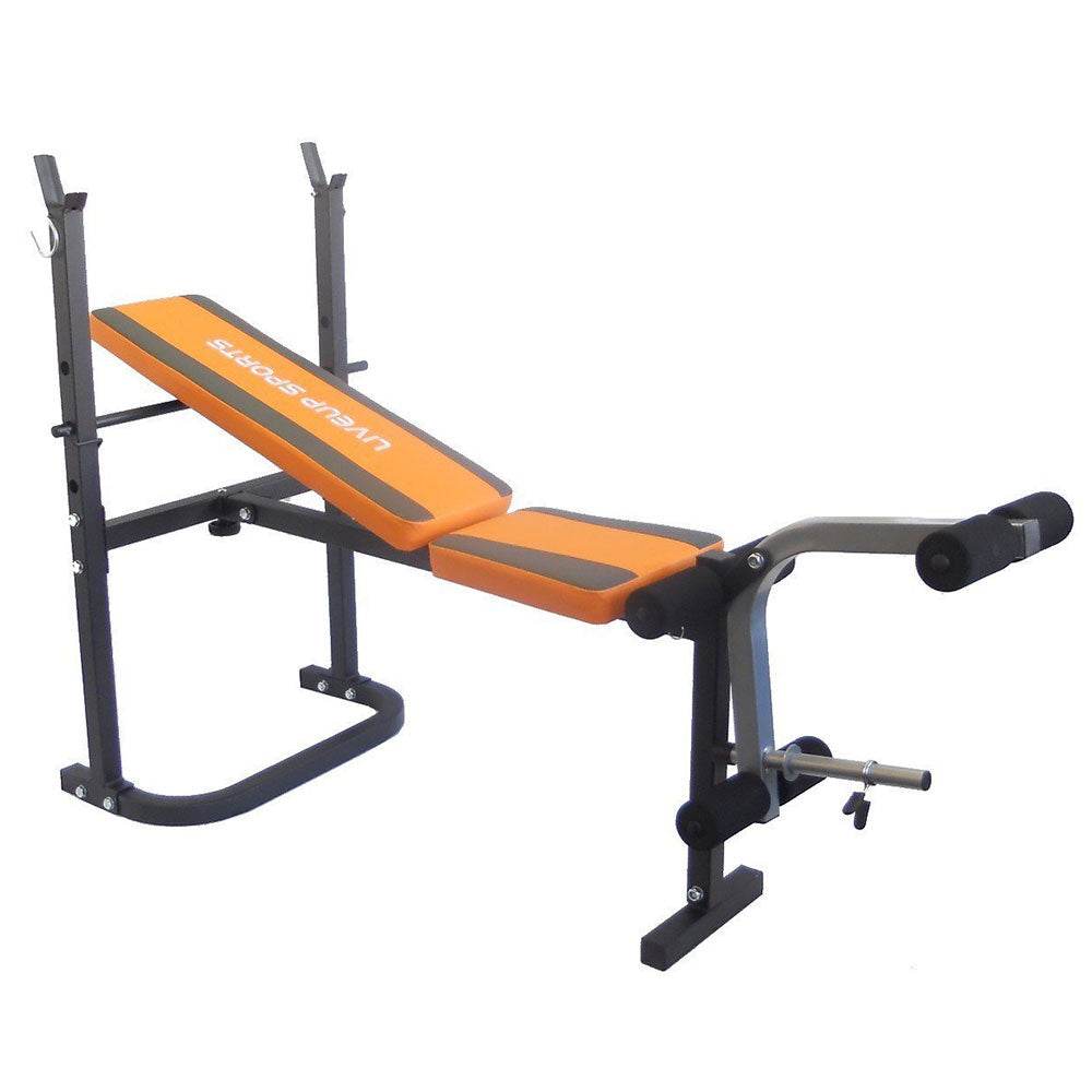 LiveUp Sports Adjustable Weight Bench With Leg Extension
