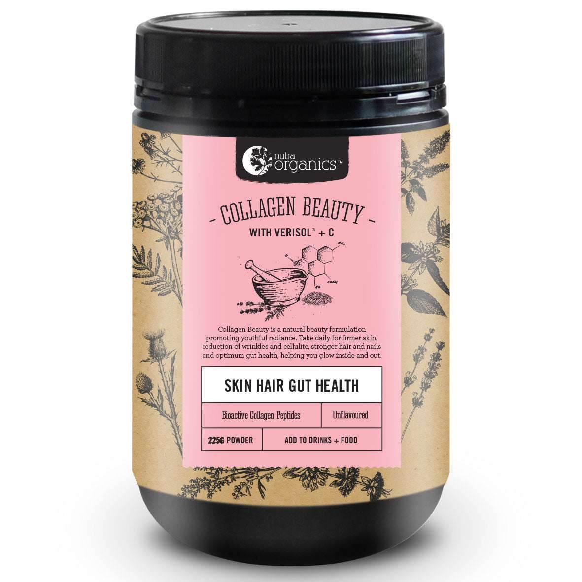 Nutra Organics Collagen Beauty + Verisol 225g - Image 2